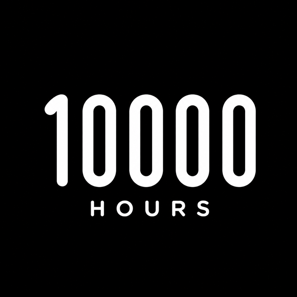 10,000 Hoursの白黒のアプリアイコン