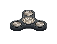 The included Standard spinner, with a dark body and silver bearings